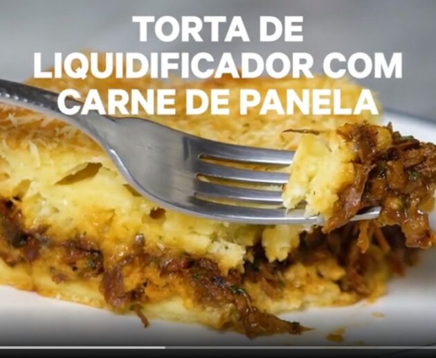 Torta de Liquidificador com Carne de Panela