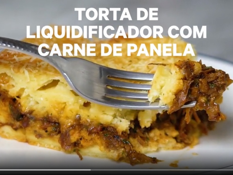 Torta de Liquidificador com Carne de Panela